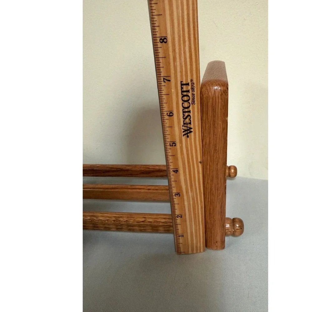 Desktop Bookcase Organizer Honey Tone Wood Adjustable Divider Wooden Book Holder